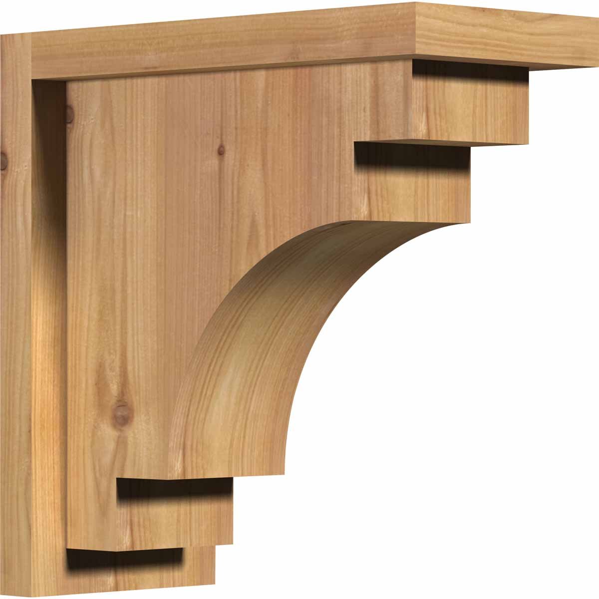 Ekena Millwork Mediterranean Smooth Corbel w/Backplate, Western Red Cedar, 5 1/2"W x 12"D x 12"H COR06X12X12MED01SWR - main